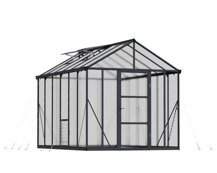 Växthus Glory Premium 9,2 m² Mörkgrå Canopia by Palram